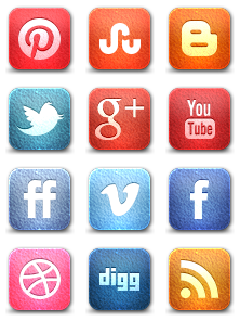 Leather Social Media Icons